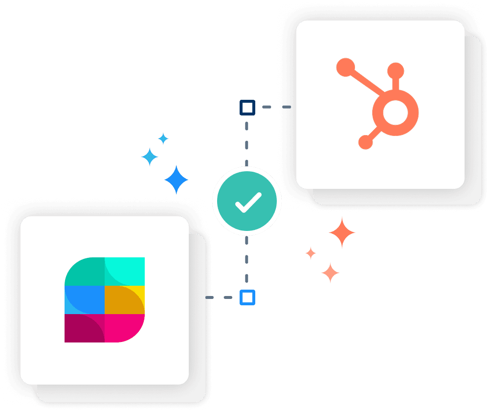 Strety and HubSpot logos linked with a two-way sync icon, representing the Strety HubSpot integration