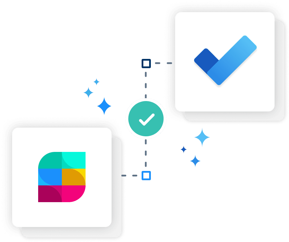 Strety and Microsoft To Do logos linked with a two-way sync icon, representing the Strety Microsoft To Do integration